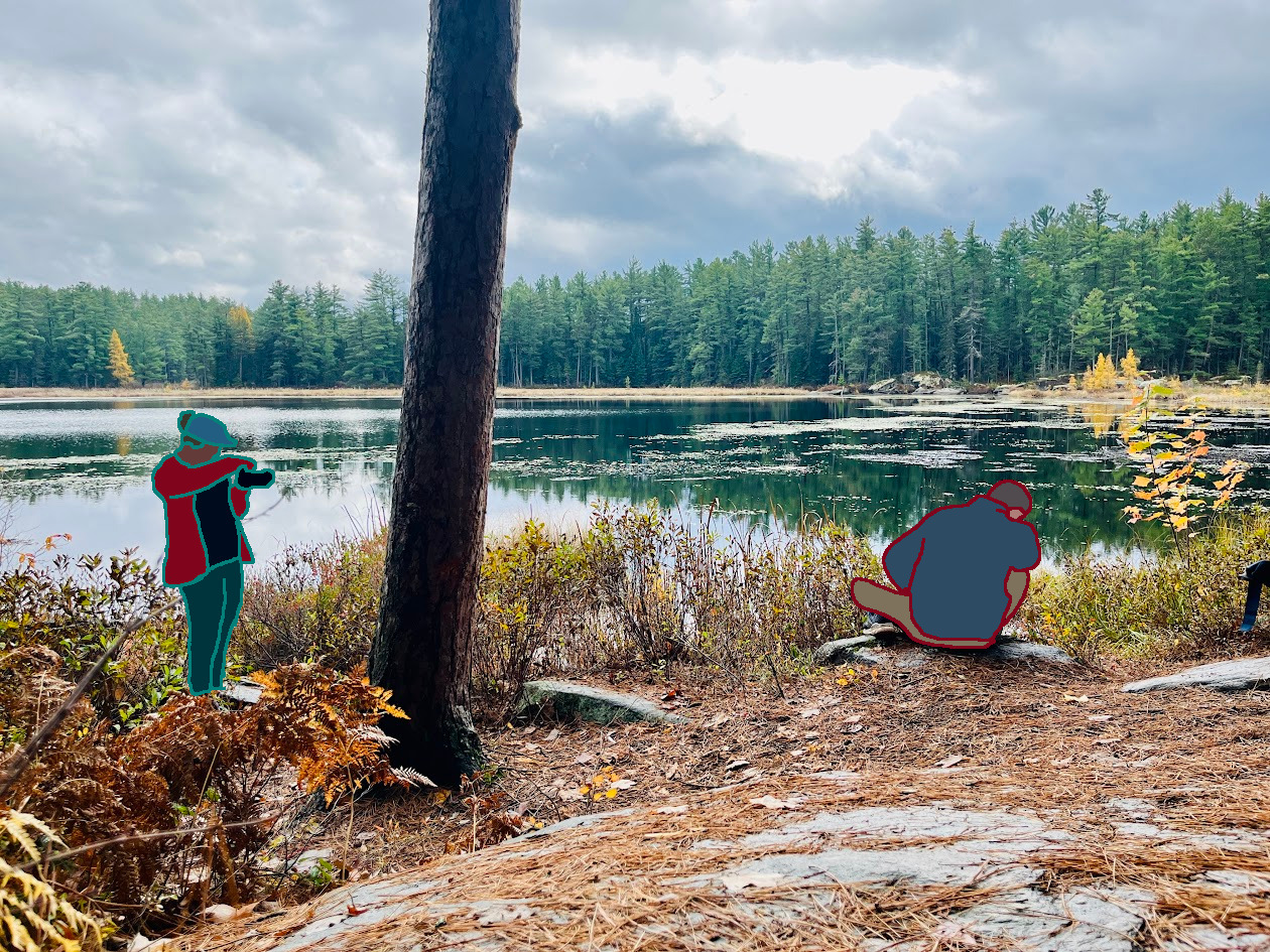 Someone taking a photo of someone taking a photo of me taking a photo of the lake.