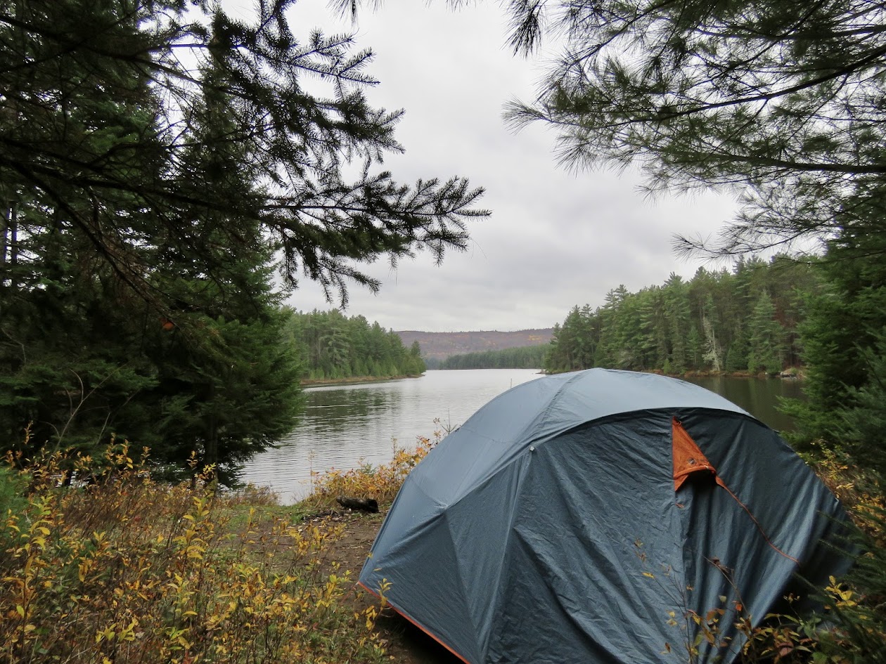 One of our tents overlooking the lake.