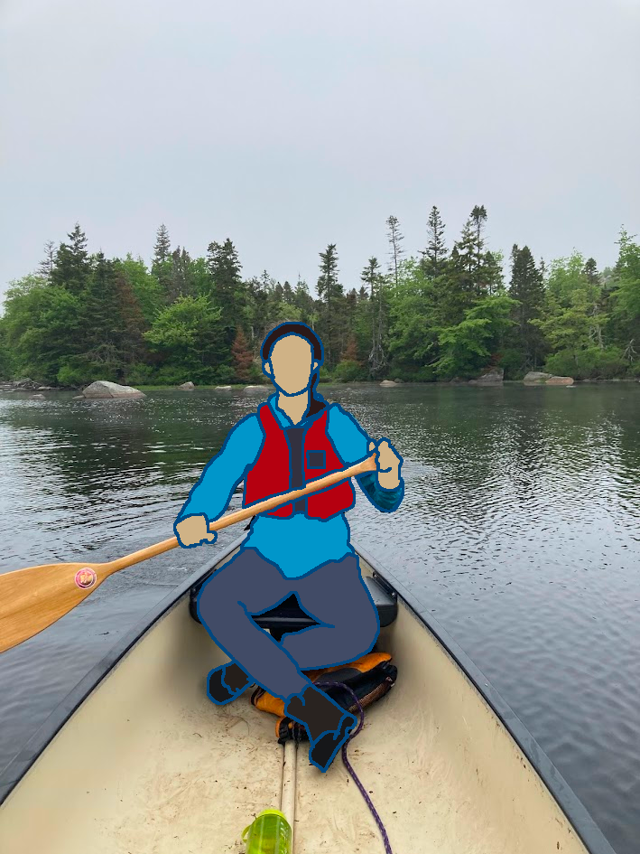 My sister canoeing on the one of the lakes.